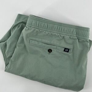 Gap. Pull-On Shorts, Mens, XL, Green, Drawstring Elastic Waist Cotton Blend